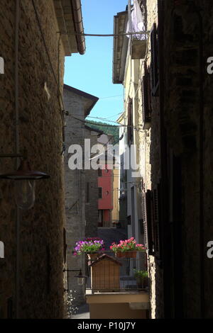 Aerial view of Bardi castle, Parma, Italy Stock Photo