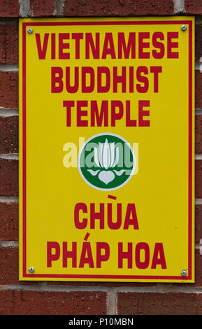 HICKORY, NC, USA-31 MAY 18: A Vietnamese Buddhist Temple, chua phap hoa