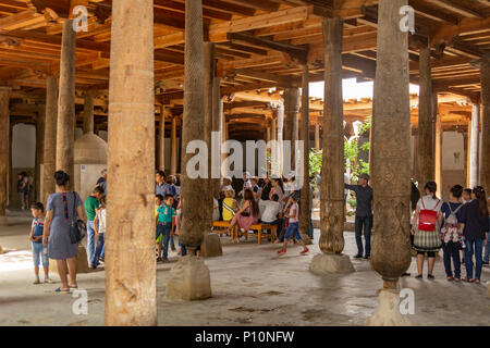 Inside Juma Mosque, Khiva, Uzbekistan Stock Photo