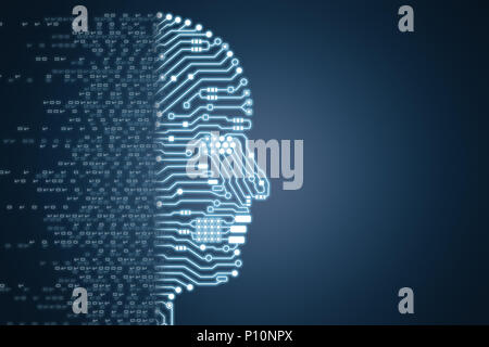 Binary brain space. 3D rendering Stock Photo - Alamy