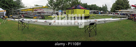 Viola Beach commemorative quad boat, from Warrington Rowing Club, named at Dorney Rowing Centre 25th May 2018 Stock Photo