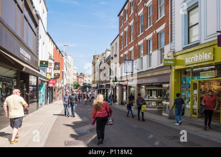 Pedestrianised shopping area. Shoppers on Commercial Street in Leeds city centre, West Yorkshire, England, UK Stock Photo