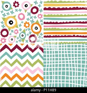 Set of seamless patterns Stock Vector