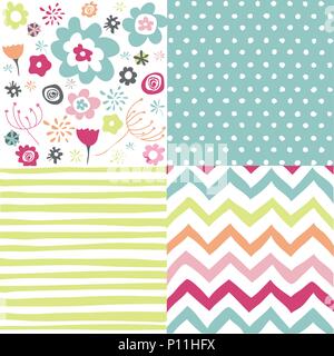 Seamless floral background set Stock Vector