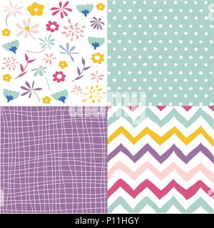 Seamless floral background set Stock Vector