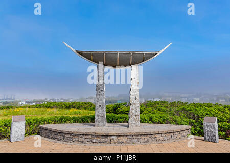 Photo of the 'Memory Vessel' in Irving Memorial Park St John, New Brunswick, Canada. Stock Photo