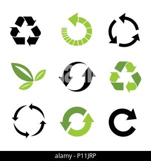 Ecology Vector Icon Set Environmental Conservation Symbols Stock Vector ...