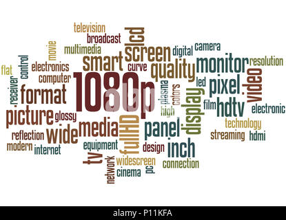 1080p, word cloud concept on white background. Stock Photo