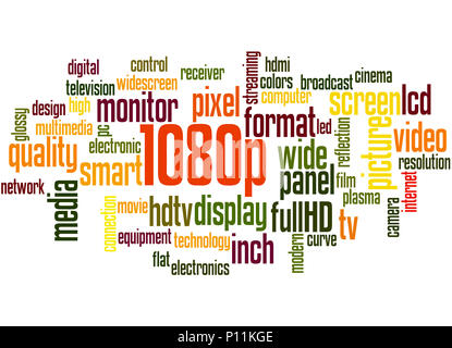 1080p, word cloud concept on white background. Stock Photo