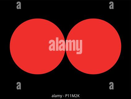 Abstract - Couple of red circles on black background - Vector Stock Vector
