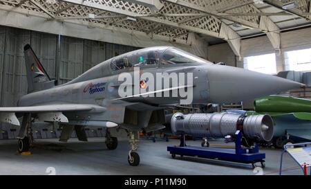 Eurofighter Typhoon ZH590 on display at the Imperial War Museum at Duxford Stock Photo