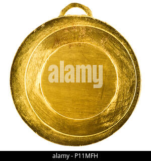 Blank gold medal isolated on white background Stock Photo