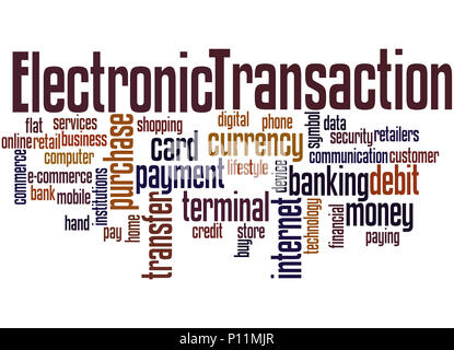 Electronic Transaction, word cloud concept on white background. Stock Photo