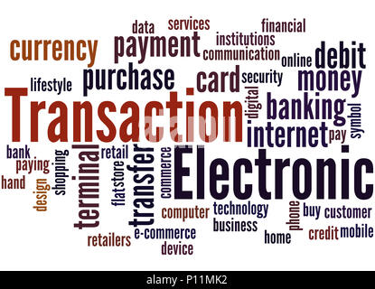 Electronic Transaction, word cloud concept on white background. Stock Photo