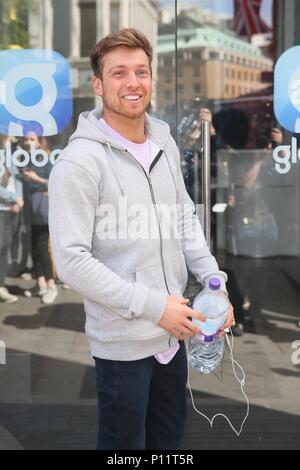 Harry Baron and Sam Thompson from Made in Chelsea seen at Global studios after doing radio interviews  Featuring: Sam Thompson Where: London, United Kingdom When: 10 May 2018 Credit: Michael Wright/WENN.com Stock Photo