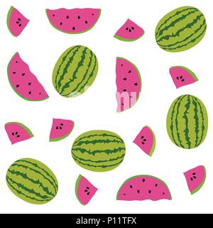Seamless pattern with elements of watermelons Stock Vector