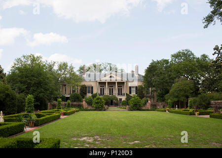 The south facade of Longue Vue House and the Spanish Court garden in New Orleans, Louisiana. Stock Photo