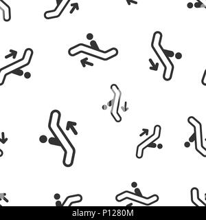 Escalator elevator icon seamless pattern background. Business concept vector illustration. Escalator symbol pattern. Stock Vector
