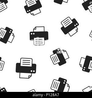 Printer icon seamless pattern background. Business concept vector illustration. Document printing symbol pattern. Stock Vector