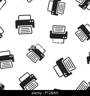 Printer icon seamless pattern background. Business concept vector illustration. Document printing symbol pattern. Stock Vector