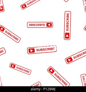 Subscribe button icon seamless pattern background. Business concept vector illustration. Subscribe symbol pattern. Stock Vector