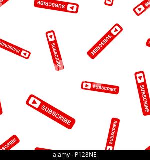 Subscribe button icon seamless pattern background. Business concept vector illustration. Subscribe symbol pattern. Stock Vector