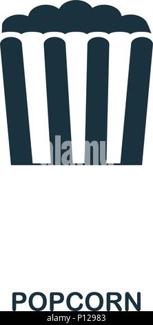 Popcorn icon. Mobile apps, printing and more usage. Simple element sing. Monochrome Popcorn icon illustration. Stock Vector