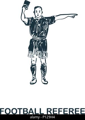 Football Referee icon. Mobile apps, printing and more usage. Simple element sing. Monochrome Football Referee icon illustration. Stock Vector