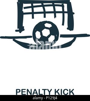 Penalty Kick icon. Mobile apps, printing and more usage. Simple element sing. Monochrome Penalty Kick icon illustration. Stock Vector