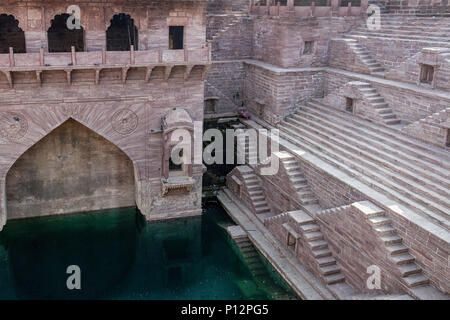 The Step Well (Toorji Ka Jhalara), Jodhphur, Rajasthan, India Stock Photo