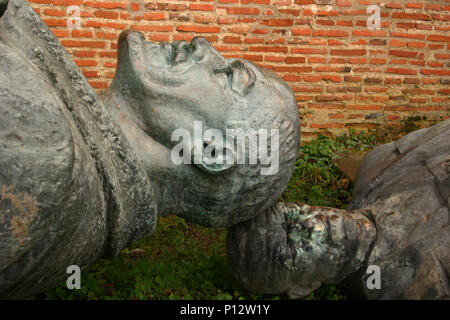 Statues of Lenin and Petru Groza, abandoned after the Romanian anticommunist Revolution of 1989 Stock Photo