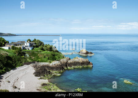 Picturesque Mont Orgueil castle - also known as Gorey Castle - in Jersey, Channel Islands Stock Photo