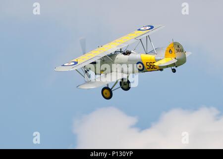 Hawker Nimrod II, (G-BURZ), K3661 flying at Fly Navy airshow at Shuttleworth on the 3rd June 2018 Stock Photo