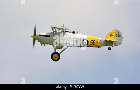 Hawker Nimrod II, (G-BURZ), K3661 flying at Fly Navy airshow at Shuttleworth on the 3rd June 2018 Stock Photo