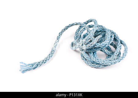 Blue Plastic Rope Isolated on White Background.Plastic String is Stock  Photo - Image of pressure, object: 114676258