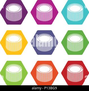 Building roll net icons set 9 vector Stock Vector