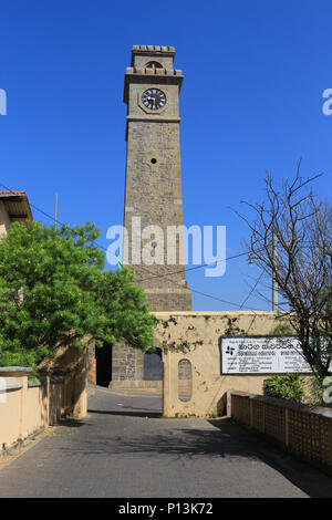 City clock tower in the town of Galle in Sri Lanka. Stock Photo