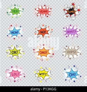 cartoon message illustration set Stock Vector