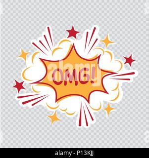 oh cartoon illustration transparent Stock Vector