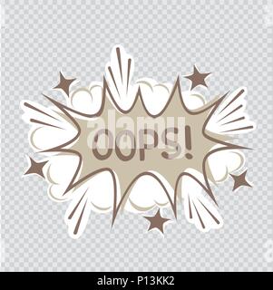 oh cartoon illustration transparent Stock Vector