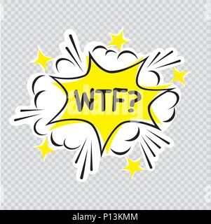 wtf cartoon illustration transparent Stock Vector