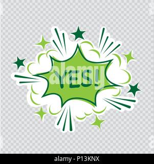 yes cartoon illustration transparent Stock Vector