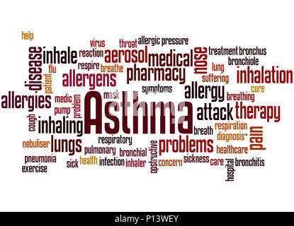 Asthma, word cloud concept on white background. Stock Photo