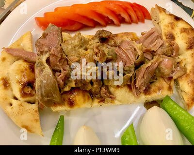 Turkish Meat Food Kebab Lamb Tandoori / Kuzu Tandir Kebap. Traditional Organic Food. Stock Photo