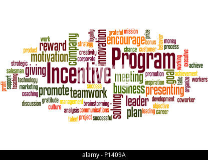Incentive program, word cloud concept on white background. Stock Photo