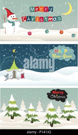 Set of Christmas banner Stock Vector
