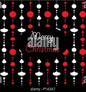 Seamless pattern with balls and ornaments. Merry Christmas greeting card Stock Vector