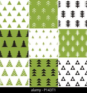Seamless pattern with Christmas trees Stock Vector