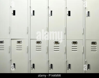 Lockers cabinets in a locker room. Stock Photo