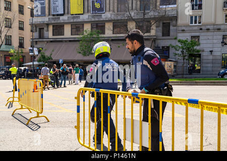 Police, ambulances and firefighters were deployed in the city by a gas leak Stock Photo